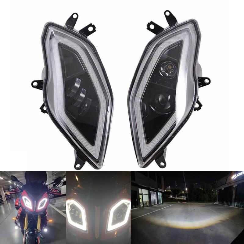 For BMW S1000XR K49 2015-2019 LED Headlight Headlamp with Daylight Running Light DRL Assembly Kit 2016 2017 2018 - pazoma