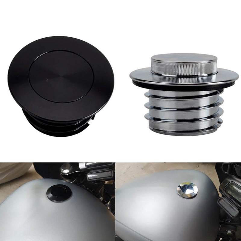 CNC Pop-up Flush Mount Vented Low-Profile Gas Oil Tank Fuel Cap For Harley Softail M8 Street Bob Breakout Standard 114 S 2018-2023 - pazoma