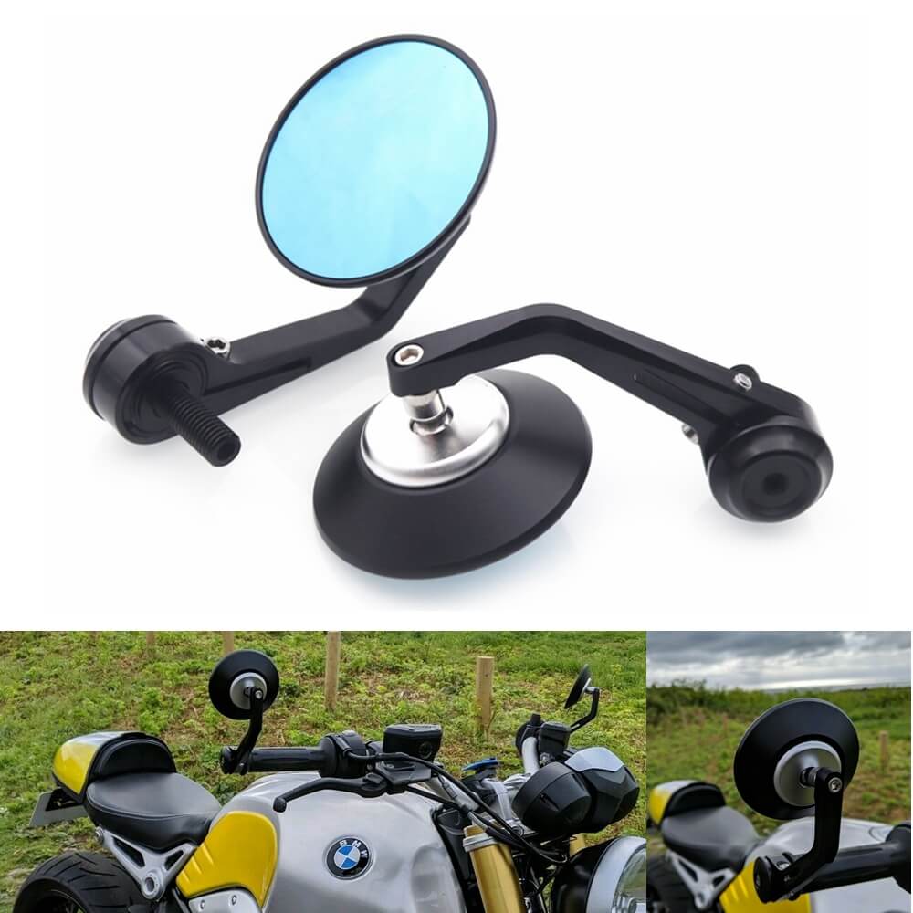 CNC Round Handlebar Black Bar End mirrors Side Mirror 12mm Bolt on For BMW R nineT r nine t Scrambler Urban F800R HP4 S1000 RR
