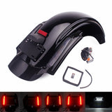 Black LED CVO Style Rear Fender System For Harley Touring Road King Electra Road Street Glide FLHR FLHT FLHX 2009-2013 - pazoma