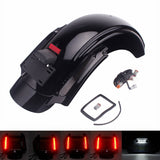 Black LED CVO Style Rear Fender System For Harley Touring Road King Electra Road Street Glide FLHR FLHT FLHX 2009-2013 - pazoma