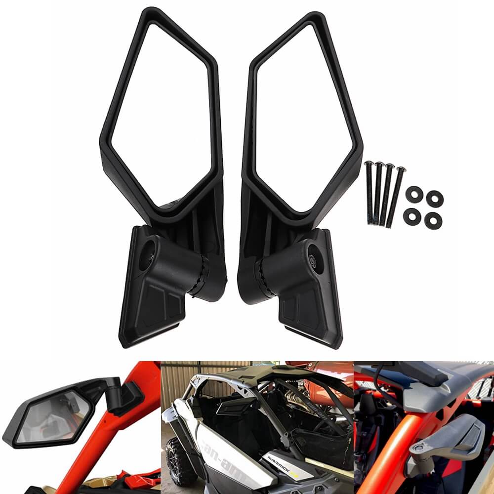 Can-Am Maverick X3 R Max SSP Turbo DPS Rearview Mirror Left & Right UTV Off-road Racing Side Mirrors Kit 2017-2025 Black 715002898 - pazoma