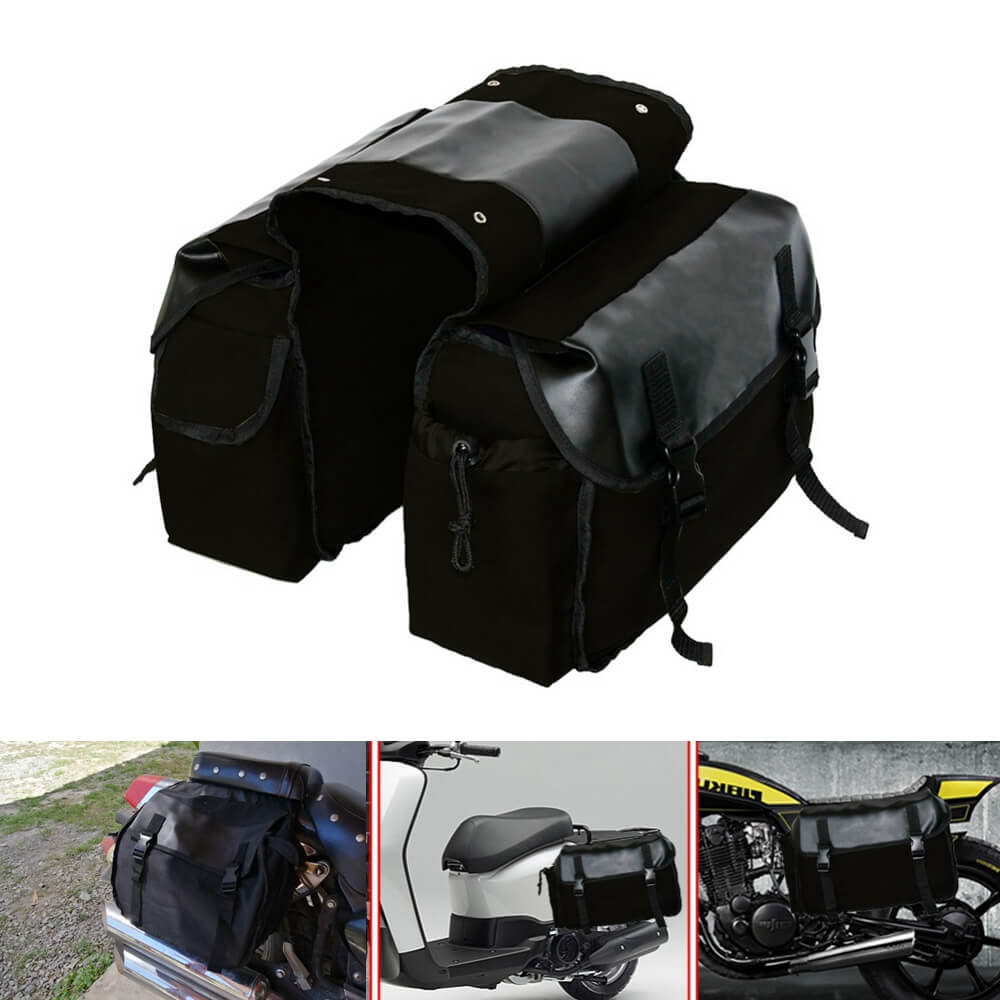 Canvas Motorcycle Saddle Bags Waterproof Saddlebags Luggage Bags