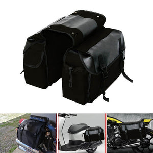Canvas Motorcycle Saddle Bags Waterproof Saddlebags Luggage Bags Travel Knight Rider Storage Box Vintage Bag For Triumph Honda - pazoma