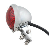 Chrome Bates Style LED Motorcycle Rear Stop brake Tail light Taillight Retro Vintage Custom Project Custom Streetfighter Bobber Cafe New - pazoma