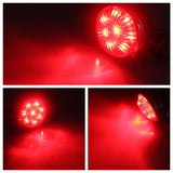 Motorcycle Custom Streetfighter LED Bates Rear Stop Tail Light Black Red Lens Chrome Bobber Cafe Racer Retro Vintage Chopper - pazoma