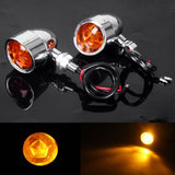 2pcs Heavy Duty Motorcycle Bullet Amber Turn Signals Bulb Indicators Blinkers Lights For Harley Cafe Racer Chopper Bobber Custom Bike - pazoma