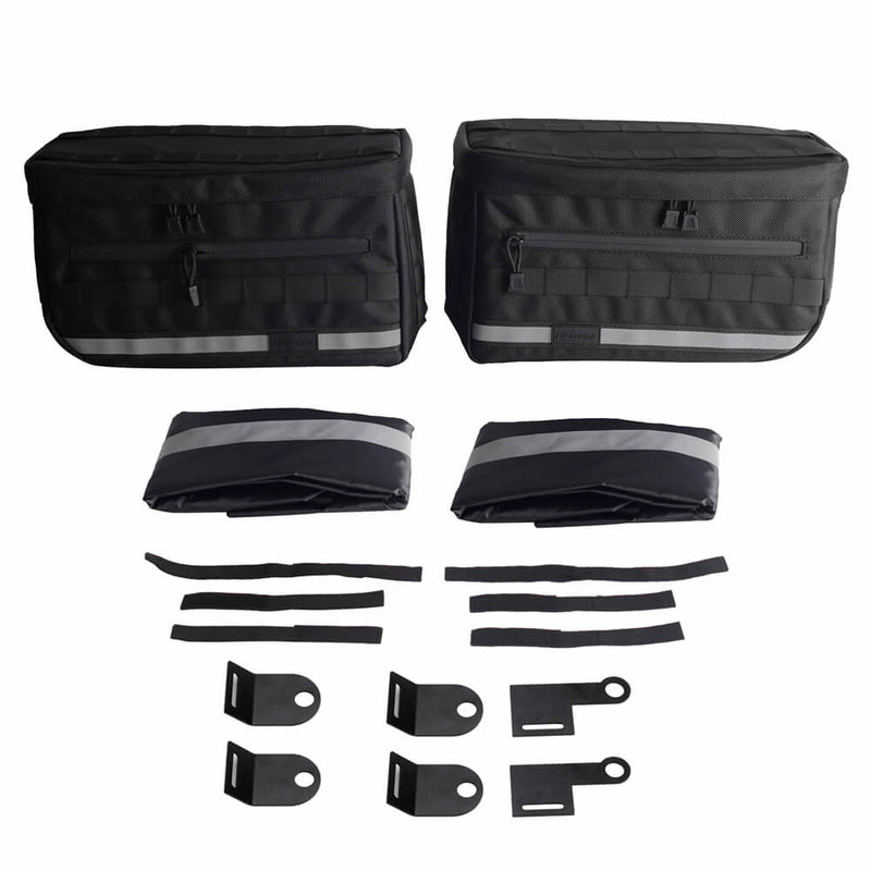 Club Style Escape Saddlebags Saddle Luggage Storage Bag w/Waterproof covers reflective strips For Harley Softail Dyna Super Glide Sportster FXR FXLRS - pazoma