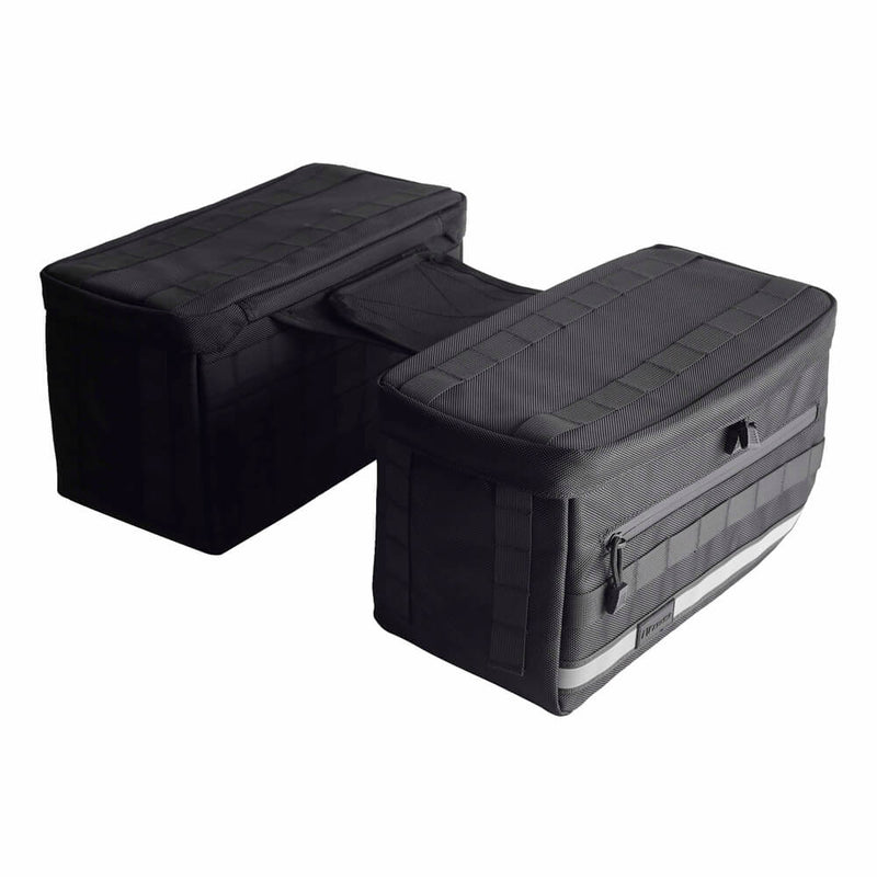 Club Style Escape Saddlebags Saddle Luggage Storage Bag w/Waterproof covers reflective strips For Harley Softail Dyna Super Glide Sportster FXR FXLRS - pazoma