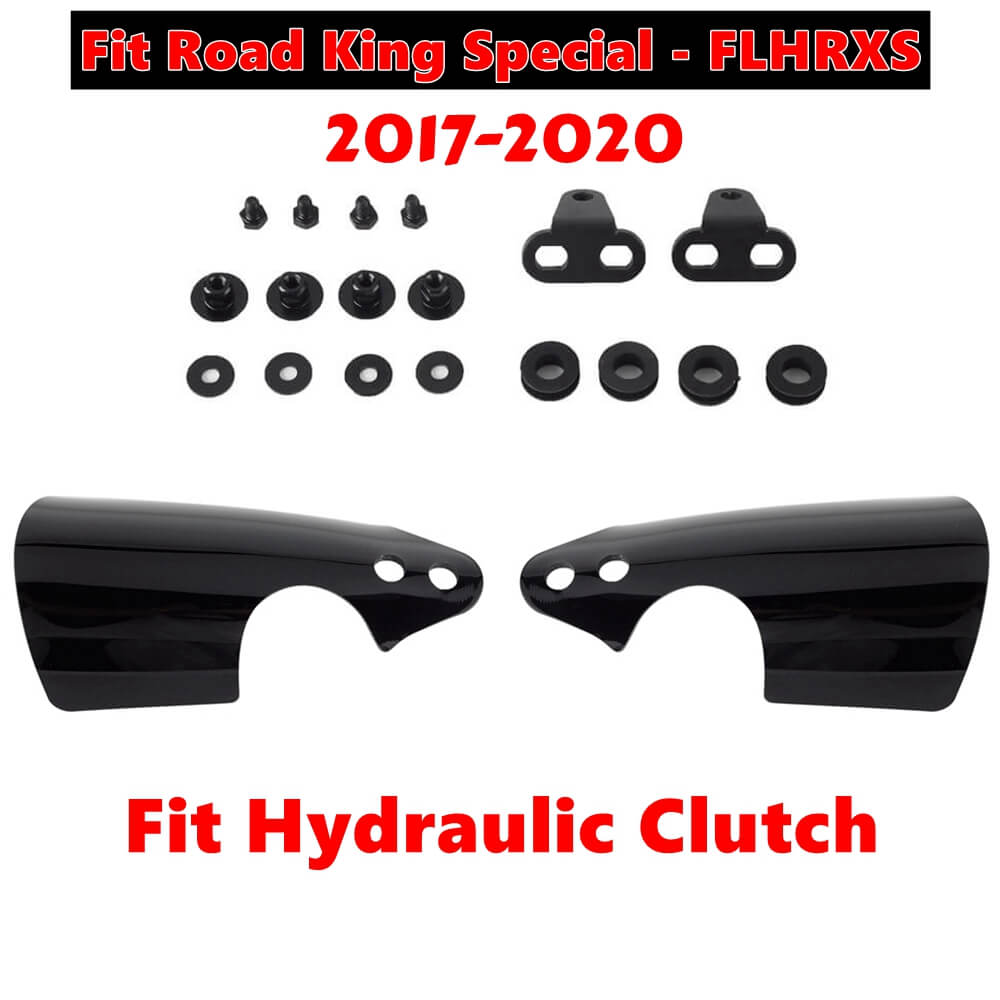 Club Style HD PC Handguards Hand Guard Black Polycarbonate w/Cutouts For Harley-Davidson Road King Special FLHRXS 2017-2023 - pazoma