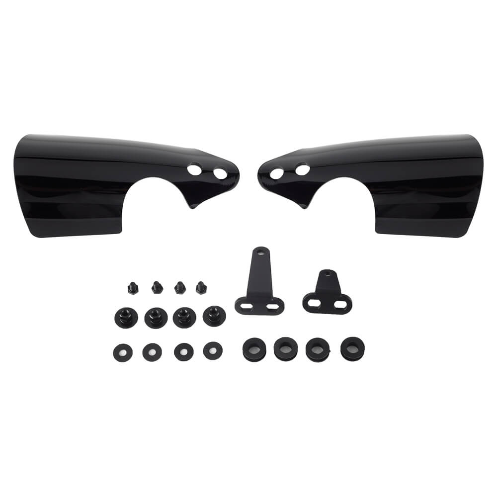 thumbnail image 2 of HIYOYO Motorcycle Coffin Cut Handguards - Gloss Black Large Hand Guards For Harley Touring, Street Glide, Road King (2007-2024) 2 of 10