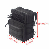 Club Style Tall Utility Molle Traveller Bar Handlebar T-Bar Bag For Harley Davidson Softail Dyna Sportster Black - pazoma