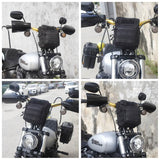 Club Style Tall Utility Molle Traveller Bar Handlebar T-Bar Bag For Harley Davidson Softail Dyna Sportster Black - pazoma