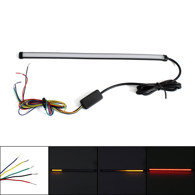 Motorcycle Sequential Switchback Flowing LED Tail Brake Turn Signal Strip lights - pazoma