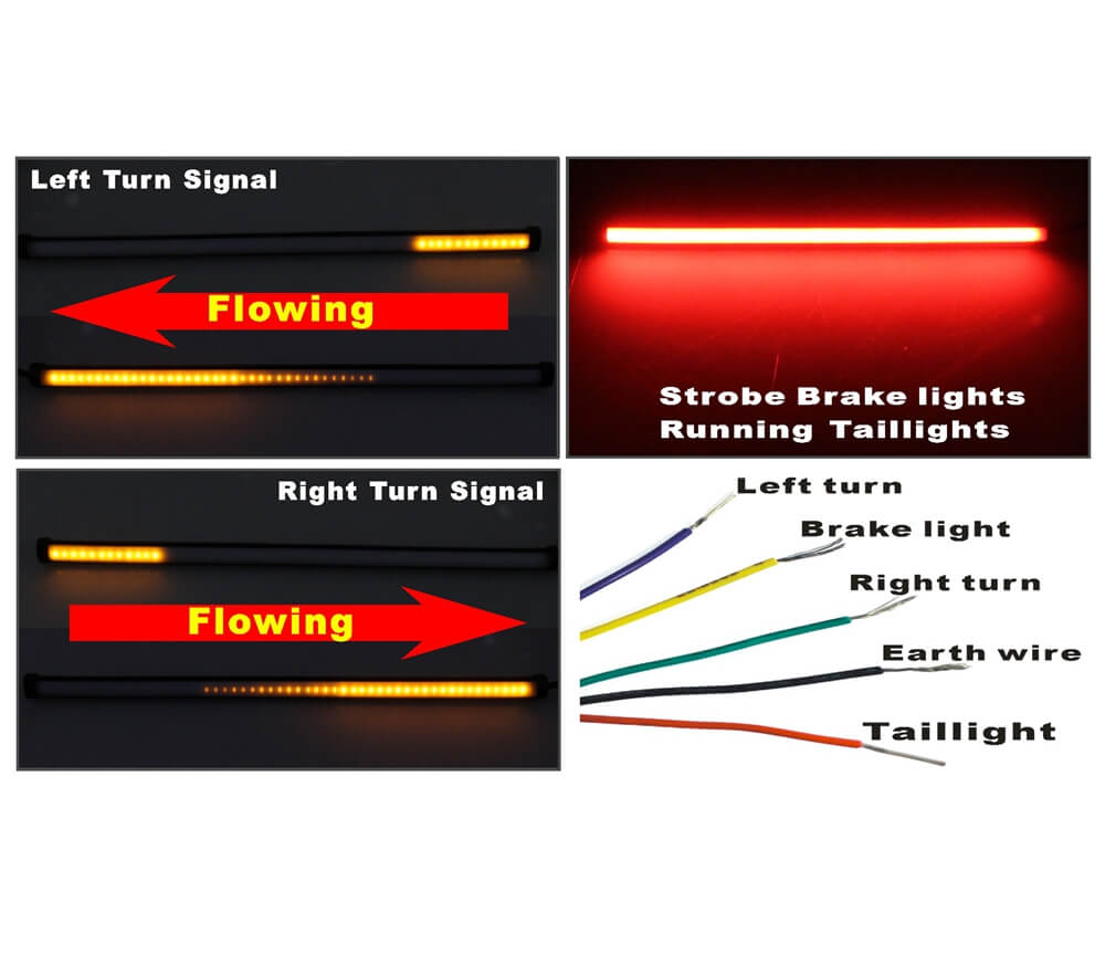 Motorrad Sequential Switchback Fließende LED-Heckbremsen-Blinkerstreif –  pazoma