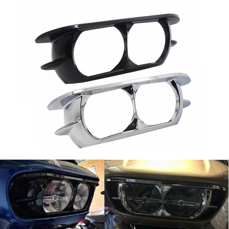 Motorcycle Dual Headlamp Headlight Trim Cover Bezel for Harley Road Glide 2015-2024 - pazoma