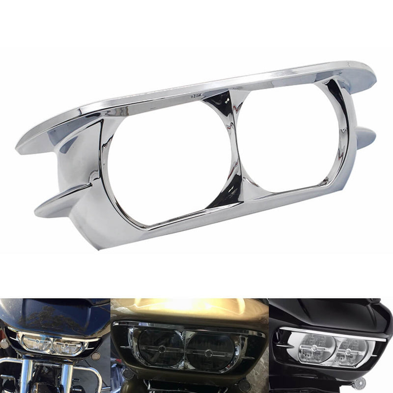 Motorcycle Dual Headlamp Headlight Trim Cover Bezel for Harley Road Glide 2015-2024 - pazoma