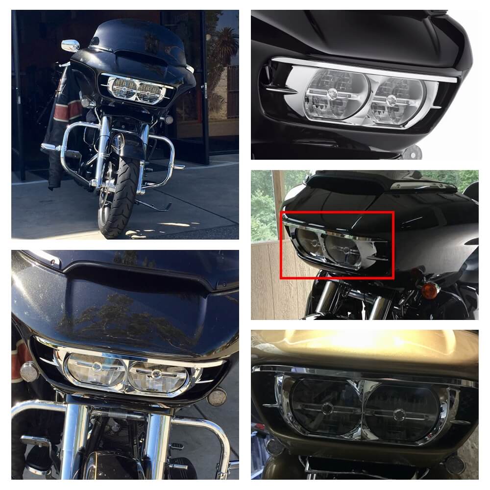 Trichtu Mount Matte Black Headlight Eyebrow Trim For Harley Road Glide Special FLTRXS (2015-2020)