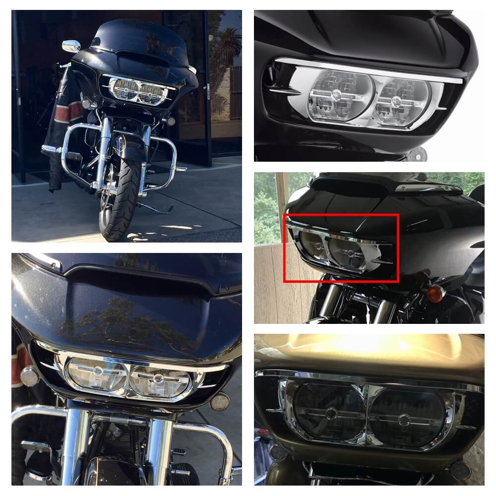 Harley Road Glide ST Headlamp Trim Headlight ABS Fairing Bezel Scowl Cover Limited FLTRK FLTRX Special FLTRXS CVO FLTRXSE 2015-2022 - pazoma