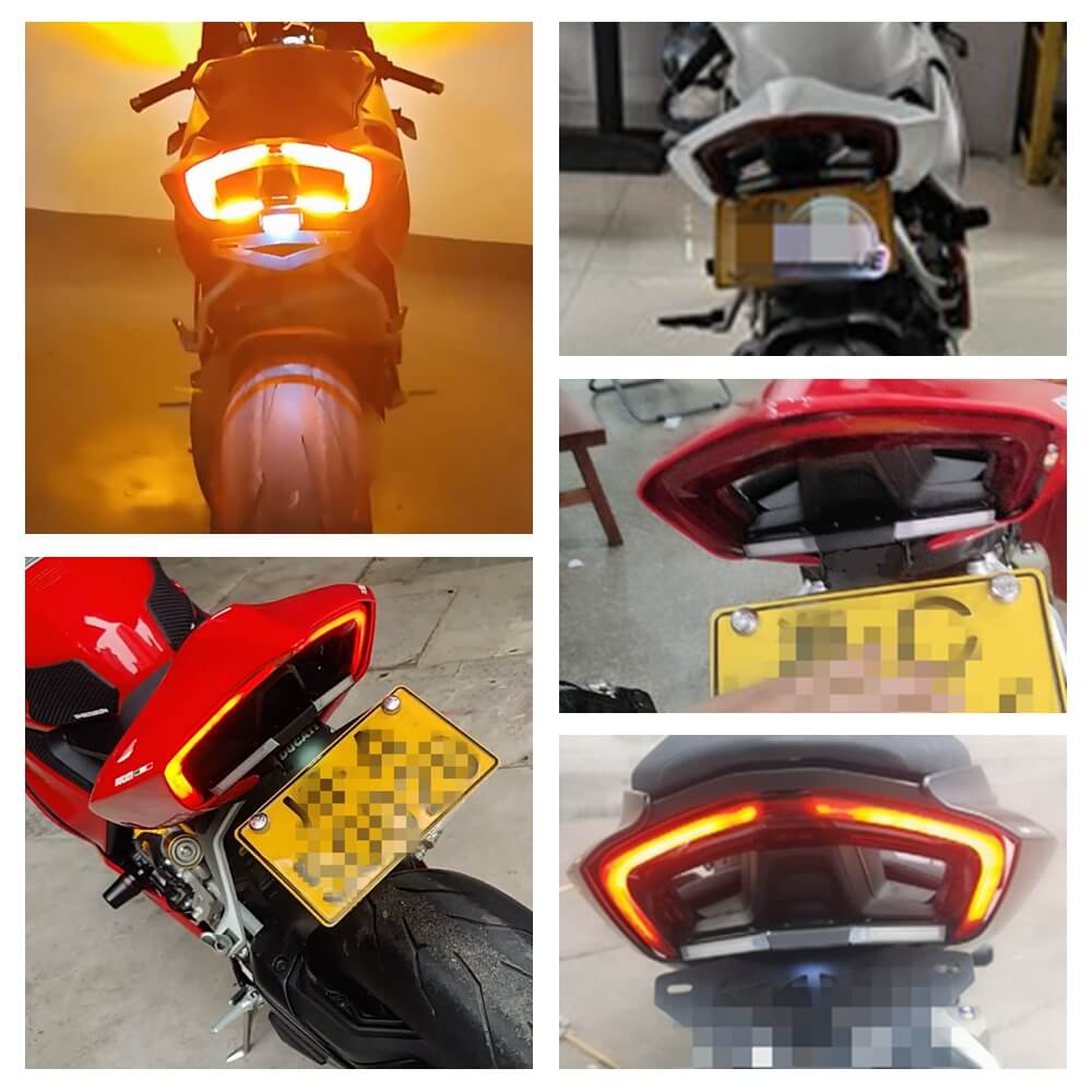 Ducati Streetfighter V4 V4S 2020-2021 LED Tail Tidy Fender Eliminator Kit Rear Turn Signals License Plate Light Bracket - pazoma