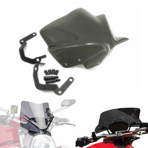 Ducati Monster 797/821/1200 R/S New Generation Sport Smoked Windshield WindScreen Front Airflow Deflectors 7013H - pazoma