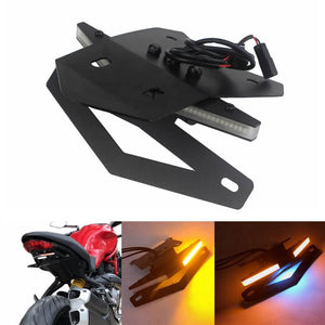 LED Tail Tidy Fender Eliminator Kit Integrated Turn Signals License Plate Light Bracket For Ducati Monster 797 / Supersport 939 / S 2017-2019 - pazoma