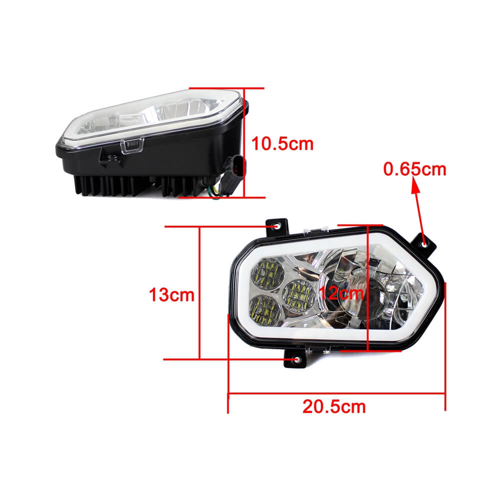 Polaris RZR XP 400 450 500 570 800 900 Sportsman LED Headlights Headlamp Conversion Kit with LED Halo Rings ATV Off-Road - pazoma