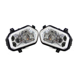 Polaris RZR XP 400 450 500 570 800 900 Sportsman LED Headlights Headlamp Conversion Kit with LED Halo Rings ATV Off-Road - pazoma