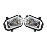 Polaris RZR XP 400 450 500 570 800 900 Sportsman LED Headlights Headlamp Conversion Kit with LED Halo Rings ATV Off-Road - pazoma