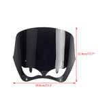 T-Sport fairings Black Smoke Eye Shape Vented Windshield Replacement Windscreen 12 in For Harley - pazoma