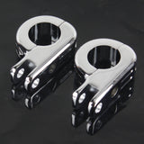 Pazoma 1 1/4" 1.25" Billet Engine Guard Footpeg Mounting Kit Highway Foot Peg Clamps For Harley Touring Road King Engine Bars 50957-02B Chrome - pazoma