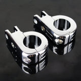 Pazoma 1 1/4" 1.25" Billet Engine Guard Footpeg Mounting Kit Highway Foot Peg Clamps For Harley Touring Road King Engine Bars 50957-02B Chrome - pazoma