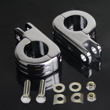 Pazoma 1 1/4" 1.25" Billet Engine Guard Footpeg Mounting Kit Highway Foot Peg Clamps For Harley Touring Road King Engine Bars 50957-02B Chrome - pazoma