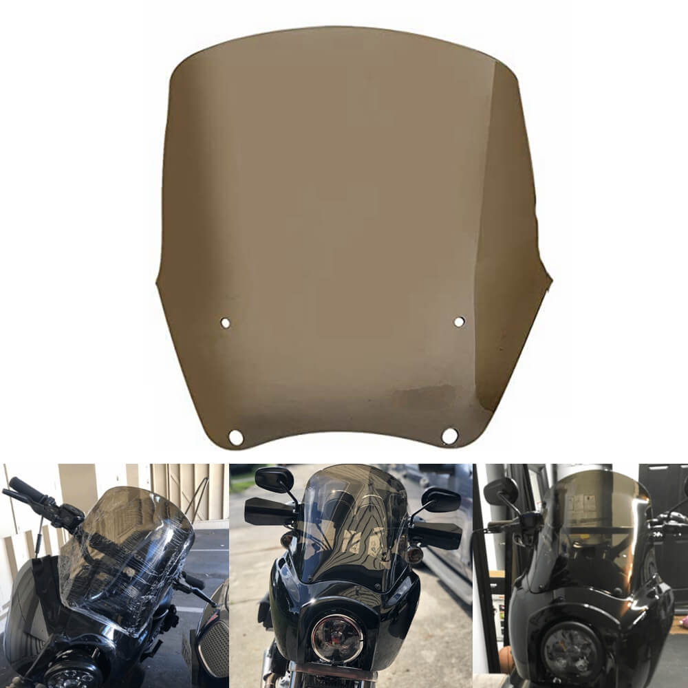 FATECIM 15" Blackout Windshield Fairing For Harley Dyna (FXDXT, FXDC, Etc.) – Gloss Black ABS, Smoked Screen