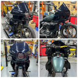 FXR Style Clubstyle FXRT FXRP FXRD Upper Lower Fairings w/ Brackets For Harley Softail M8 Fat Street Bob Low Rider S Standard - pazoma