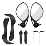 Universal Motorcycle 3 in 1 Folding Handle Bar End Rear View Side Mirrors with Lever Guard For Yamaha Kawasaki Honda Street Bike - pazoma