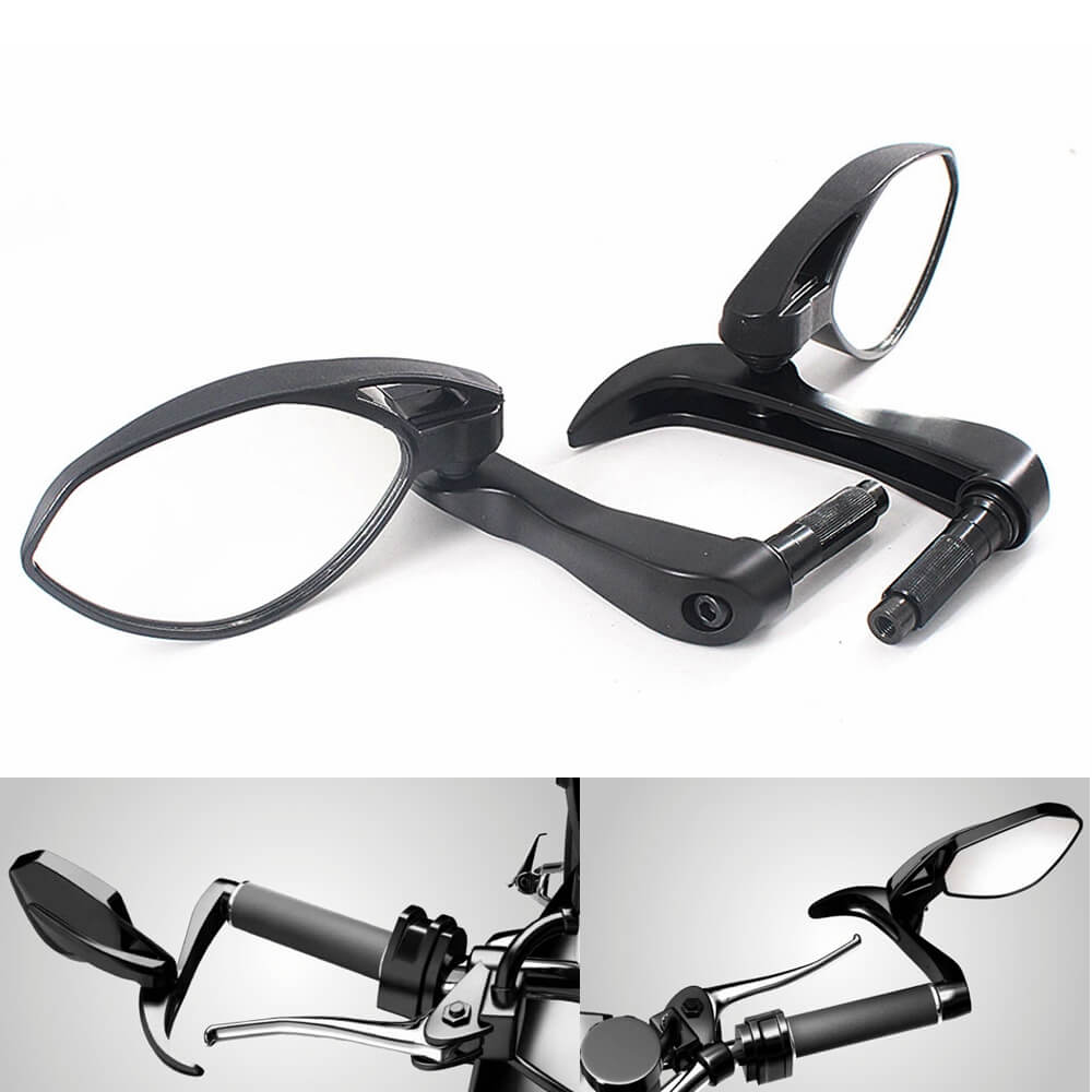 Motorcycle Universal 3 in 1 Folding Bar End Mirrors with Lever Guard Fit 7 8 22mm Handlebar Side Rear View Mirror