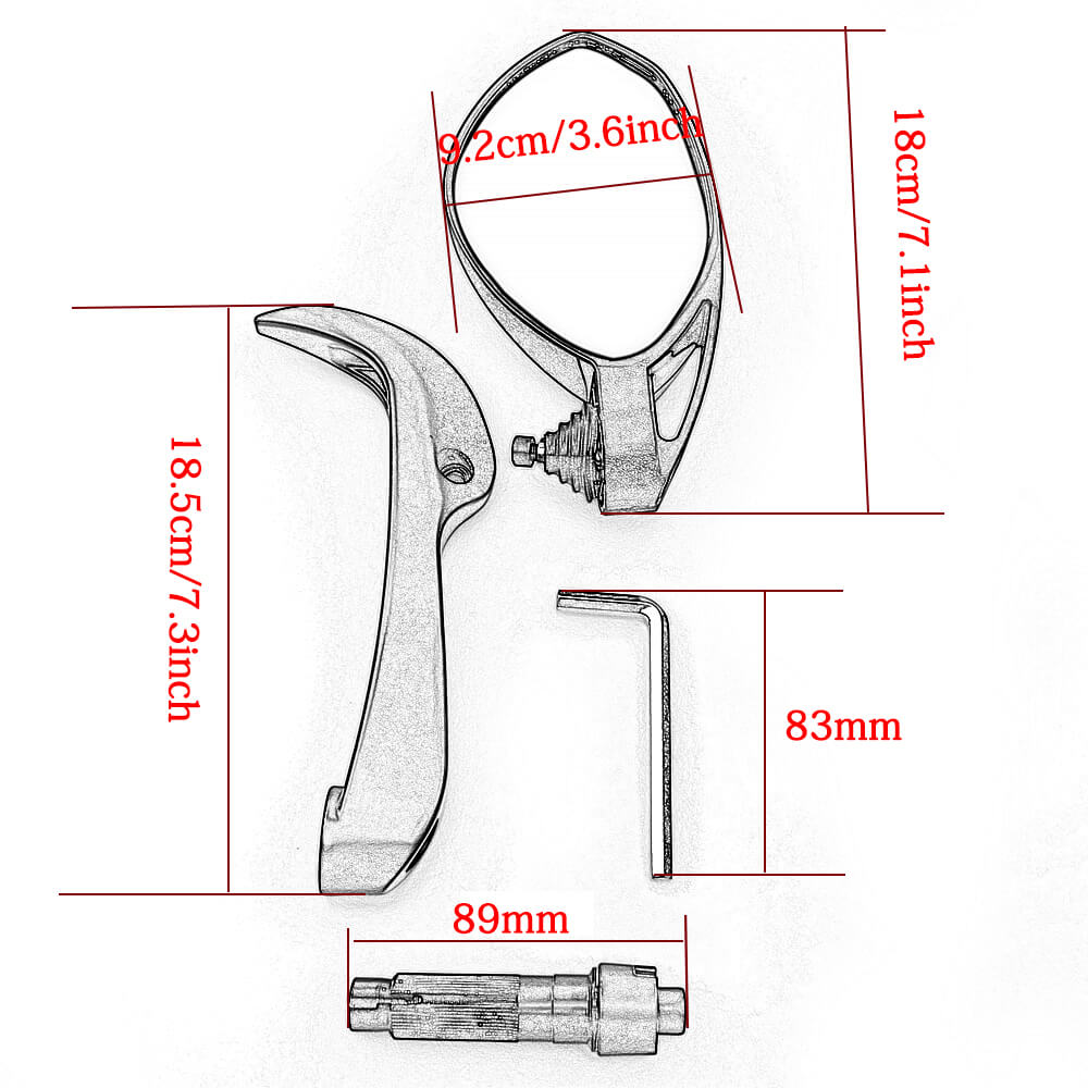 Motorcycle Universal 3 in 1 Folding Bar End Mirrors with Lever Guard Fit 7/8" 22mm Handlebar Side Rear View Mirror - pazoma