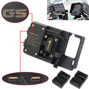 For BMW R1200GS Mobile Phone Navigation Bracket ADV F700 800GS CRF1000L Africa Twin For Honda Motorcycle USB Charging 12MM Mount - pazoma