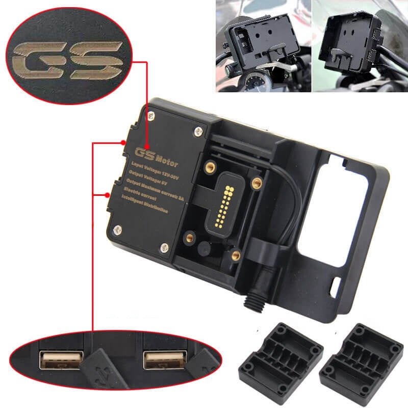 R&P Support de recharge USB pour navigateur ou téléphone portable, pour  moto BMW R1200GS, F800GS, ADV, F700GS, R1250GS, CRF 1000L, F850GS, F750GS :  : High-Tech