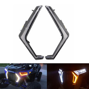 Polaris RZR XP Turbo 4 Turbo XP 1000 4 1000 Front LED Turn Signal Light "FANG" Signature Accent Light Kit 2019+ 2414087 2414088 - pazoma