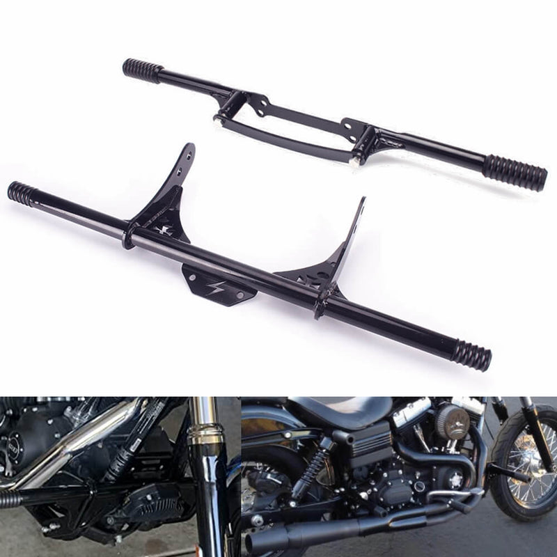 Front Rear Highway Engine Guard Crash Bar Passenger Peg Frame Slider For Harley Dyna Street Fat Bob Low Rider S Wide Sports Glide 06-2017 - pazoma
