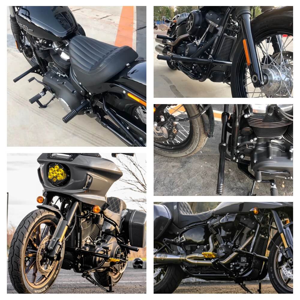 Harley Softail M8 Low Rider FXLR S ST FXBB FXST FXFB Front Rear Highway Engine Guard Crash Bar Passenger Peg Frame Slider 2018-2023 - pazoma