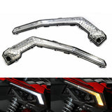 UTV Pair Front Side Signature Light for Can-Am Maverick X3/X3 Max R/X3 R DRL w/ Sequential Flowing Amber Turn Signal - pazoma