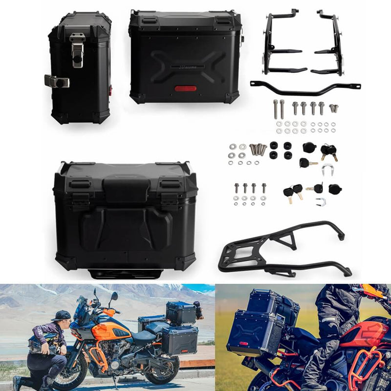 HD Pan America 1250 ST Special RA1250S RA1250 Aluminum Side Top Cases Luggage Tail Box W/Mounting Plate System Bracket Inner Liner - pazoma