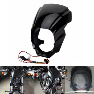 HARLEY-DAVIDSON Softail Breakout M8 Breakout 114 FXBR FXBRS Front Headlight Fairing Cover Cowl w/ LED Daytime Running Light DRL 2018-2025 - pazoma