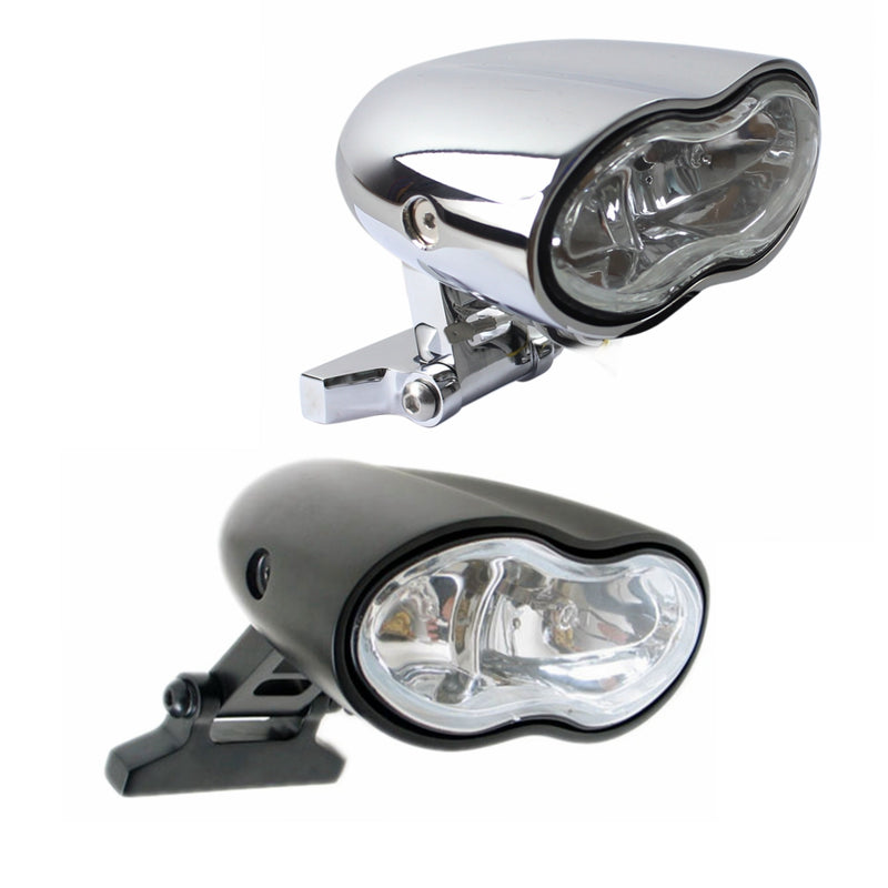 Dual Wave ET Custom Universal Twin Cyclops Motorcycle Headlight Headlamp For Harley V-Rod Choppers Bobbers Customs - pazoma