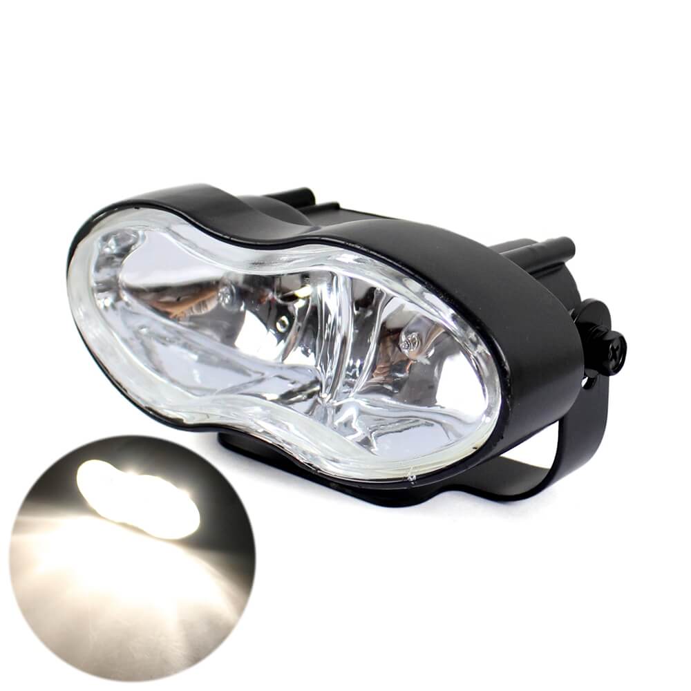 phare alu noir universel double led DRL+ patte fixation moto bobber custom  chopper cafe racer harley neo classic retro