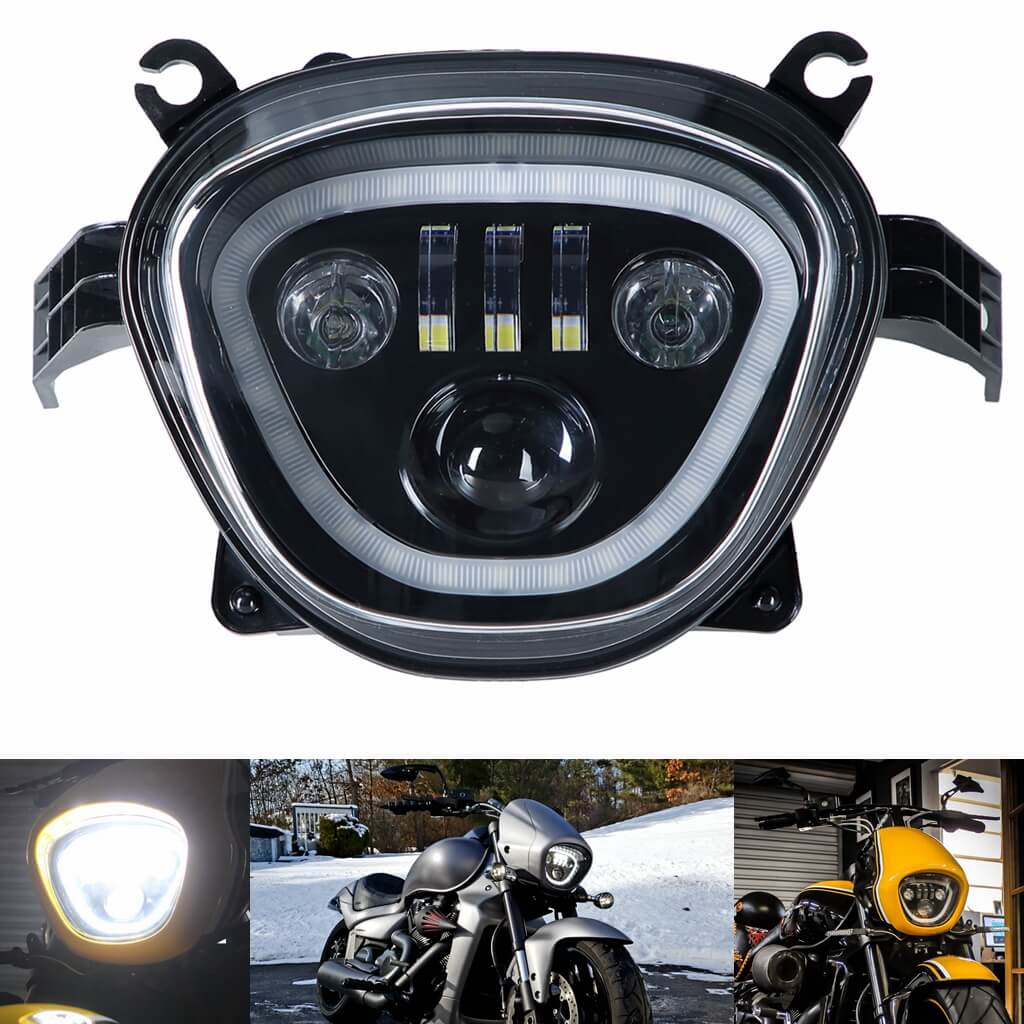 Suzuki Boulevard M109R VZR1800 M90 Black LED Headlight Front LED Headlamp DRL+HL/Lo Beam Assembly - pazoma
