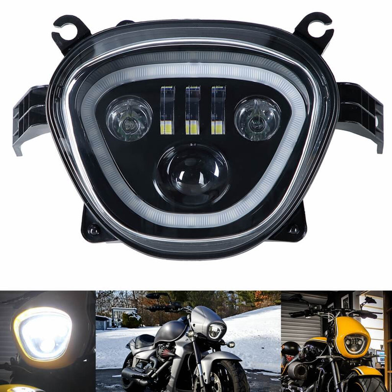 Suzuki Boulevard M109R VZR1800 M90 Black LED Headlight Front LED Headlamp DRL+HL/Lo Beam Assembly 2006-2024 - pazoma